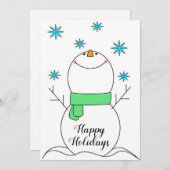 Happy Holidays Snowman Feiertagskarte (Vorne/Hinten)