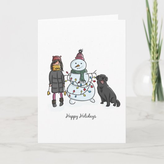 Happy Holidays Snowman Feiertagskarte (Vorderseite)