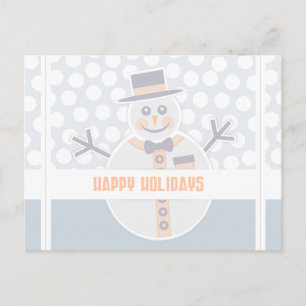 Happy Holidays Snowman Feiertagspostkarte