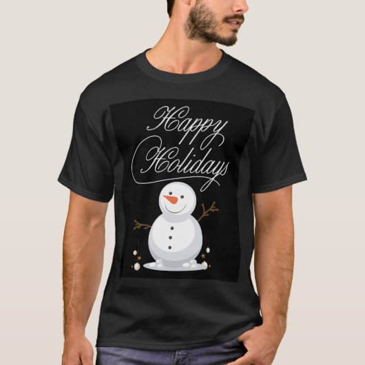 Happy Holidays Snowman - Festival Weihnachten Graf T-Shirt (Vorderseite)