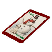 Happy Holidays Snowman Flexible Foto Magnet (Linke Seite)