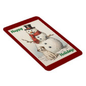 Happy Holidays Snowman Flexible Foto Magnet (Rechte Seite)
