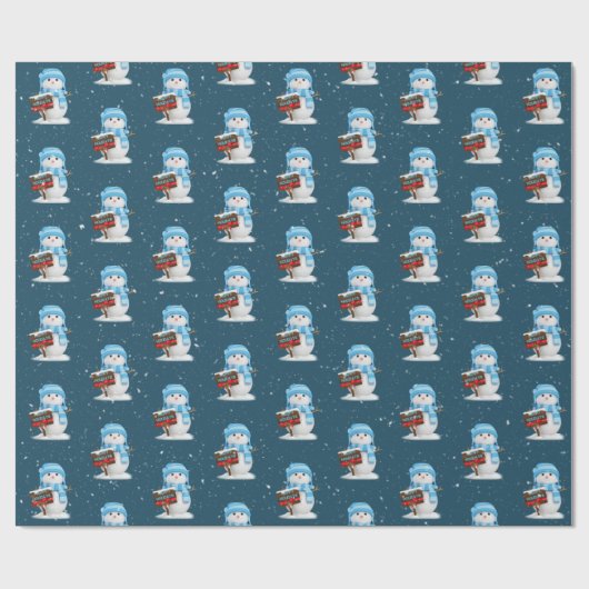 Happy Holidays Snowman Geschenkpapier (Flach)