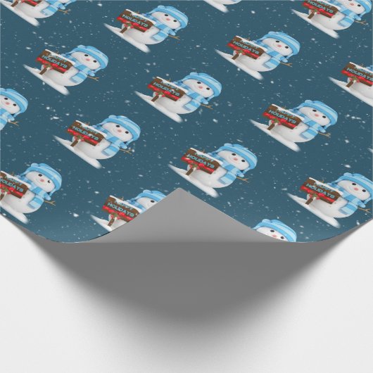 Happy Holidays Snowman Geschenkpapier (Ecke)