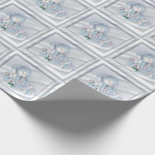 Happy Holidays Snowman Geschenkpapier (Ecke)