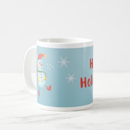 Happy Holidays Snowman Kaffeetasse (Vorderseite Links)