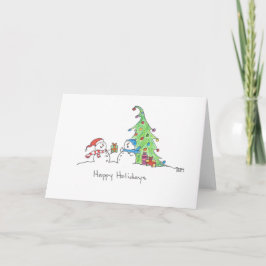 Happy Holidays Snowman Karte