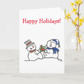 Happy Holidays Snowman Karte (Gelbe Blume)
