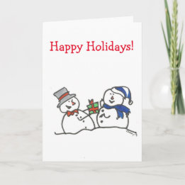 Happy Holidays Snowman Karte
