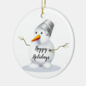 Happy Holidays Snowman Keramik Ornament (Links)