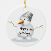 Happy Holidays Snowman Keramik Ornament (Hinten)