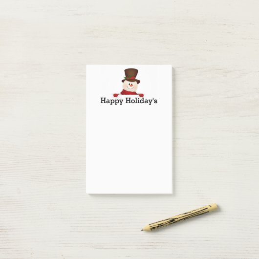 Happy Holiday's Snowman Post-it Klebezettel (Auf Schreibtisch)