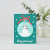 Happy Holidays Snowman Postkarte (Stehend Vorderseite)