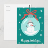 Happy Holidays Snowman Postkarte (Vorne/Hinten)
