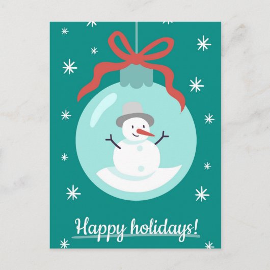 Happy Holidays Snowman Postkarte (Vorderseite)