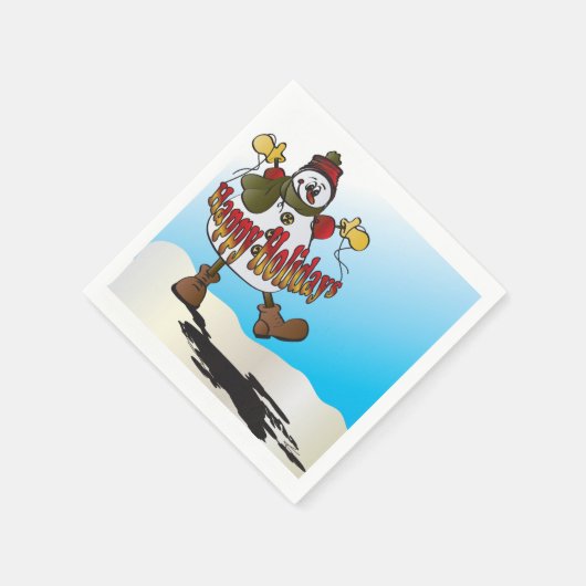 Happy Holidays Snowman Serviette (Ecke)