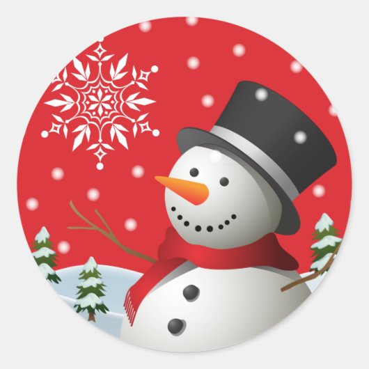 Happy Holidays Snowman Stickers (Vorderseite)