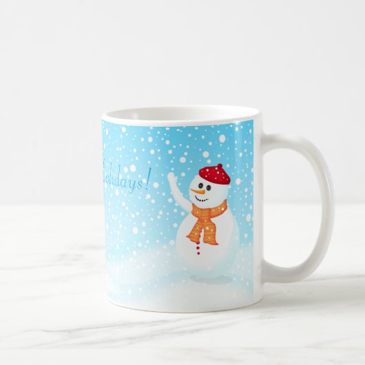"Happy Holidays" Snowman-Tasse Kaffeetasse (Rechts)