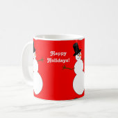Happy Holidays Snowman Tiled Kaffeetasse (Vorderseite Links)