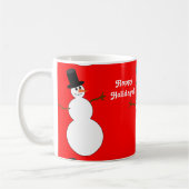 Happy Holidays Snowman Tiled Kaffeetasse (Links)