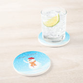 "Happy Holidays" Snowman-Untersetzer Sandstein Untersetzer (Seite)