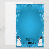 Happy Holidays Snowmen Briefpapier (Vorne/Hinten)
