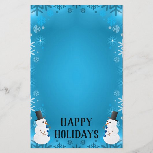 Happy Holidays Snowmen Briefpapier (Vorderseite)