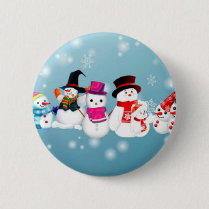Happy Holidays Snowmen Button