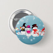 Happy Holidays Snowmen Button (Vorne & Hinten)