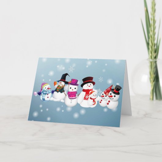 Happy Holidays Snowmen Feiertagskarte (Vorderseite)