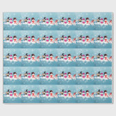 Happy Holidays Snowmen Geschenkpapier (Flach)