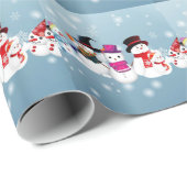 Happy Holidays Snowmen Geschenkpapier (Rolleneckpunkt)