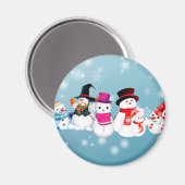 Happy Holidays Snowmen Magnet (Vorderseite/Rückseite)