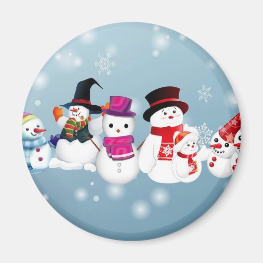 Happy Holidays Snowmen Magnet (Vorne)