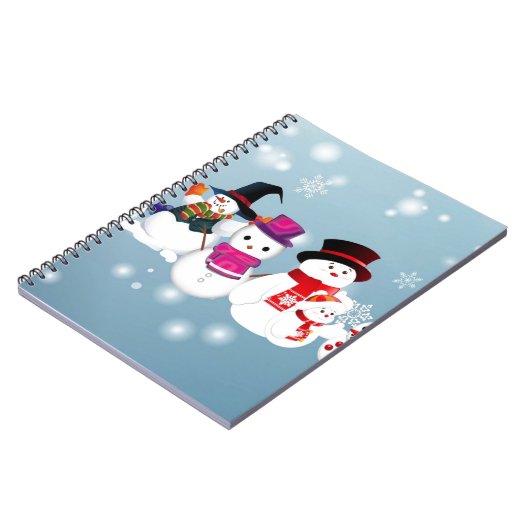Happy Holidays Snowmen Notizblock (Linke Seite)