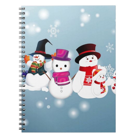 Happy Holidays Snowmen Notizblock (Vorderseite)