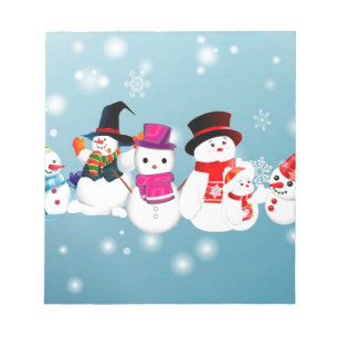 Happy Holidays Snowmen Notizblock