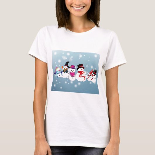 Happy Holidays Snowmen T-Shirt (Vorderseite)