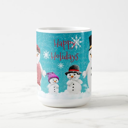 Happy Holidays Snowmen Verwandlungstasse (Zentrum)