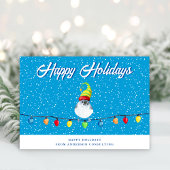 Happy Holidays Snowy Bird Business Feiertagskarte