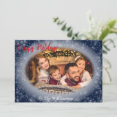 Happy Holidays Snowy Blue Foto Rahmen Weihnachten (Stehend Vorderseite)