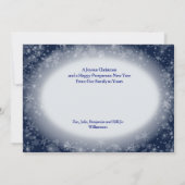 Happy Holidays Snowy Blue Foto Rahmen Weihnachten (Rückseite)