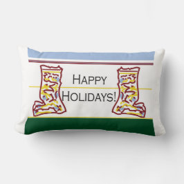 Happy Holidays Sock Pillow Lendenkissen