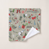 Happy Holidays Song Birds und Snowman Badhandtuch Set (Waschlappen)