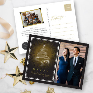 Happy Holidays Sparkling Weihnachtsbaum Business Feiertagspostkarte