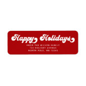 HAPPY HOLIDAYS Spaß Modern Typografy Return Label (Vorne)