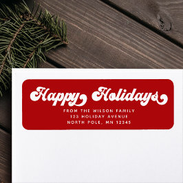 HAPPY HOLIDAYS Spaß Modern Typografy Return Label