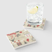 Happy Holidays Steinuntersetzer (Seitenansicht)