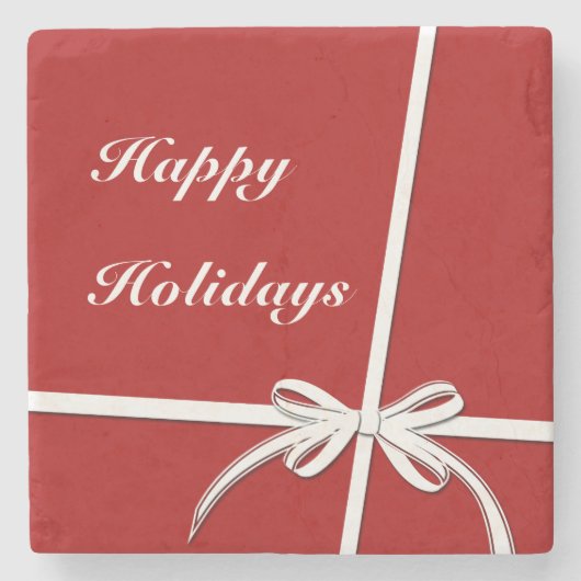 Happy Holidays Steinuntersetzer (Vorderseite)