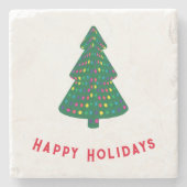 Happy Holidays Steinuntersetzer (Vorderseite)